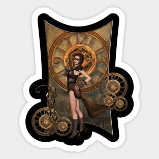 Steampunk women Sticker